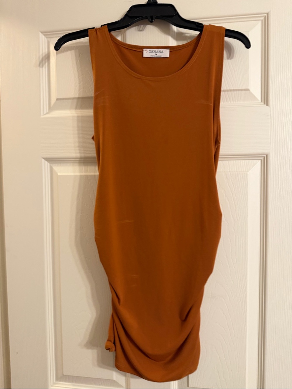Zenana Outfitters Rust Orange Sleeveless Tank Dress